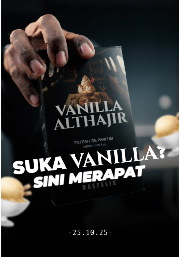 Wangi vanila yang paling😮‍💨 penasaran sama aroma vanila yg satu ini ? siap-siap tgl 25 oktober jam 20.00 di live DASFELIX  #dasfelixparfum #dasfelix #extraitdeparfum 