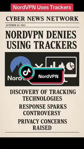 NordVPN was found using three tracking software inside their code. They insist it is for performance and improvement tracking only. #nordvpn #privacy #cybernewsnetwork 