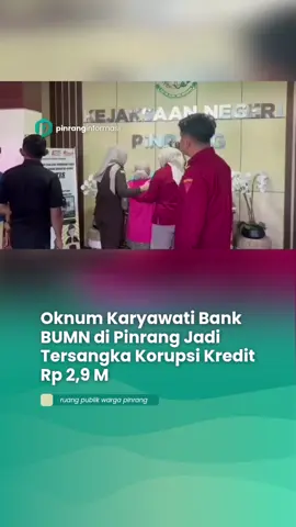 Kejaksaan Negeri (Kejari) Pinrang, Sulawesi Selatan (Sulsel) menetapkan oknum karyawati bank BUMN berinisial FMW sebagai tersangka kasus tindak pidana korupsi kredit. Perbuatan tersangka mengakibatkan negara mengalami kerugian Rp 2,9 miliar. 