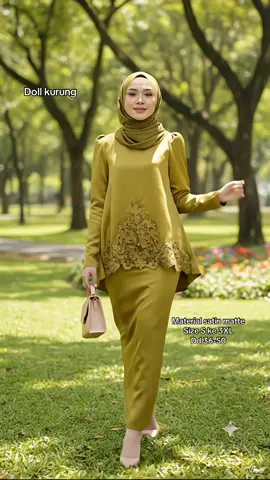 Doll kurung dihiasi patch lace material satin matte #dollkurung #kurungmoden #bajuraya #raya2026 #fyp 