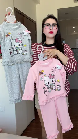 Set Bộ Nỉ 2 Da Quần Xuông cho bé gái