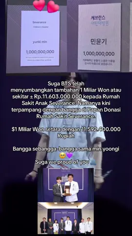 Masya allah banget yoon bangga banget yoon  Terus lah berbuat baik yoongi ya  #minyoongi #yoongi #armybts #bts_official_bighit #donation 