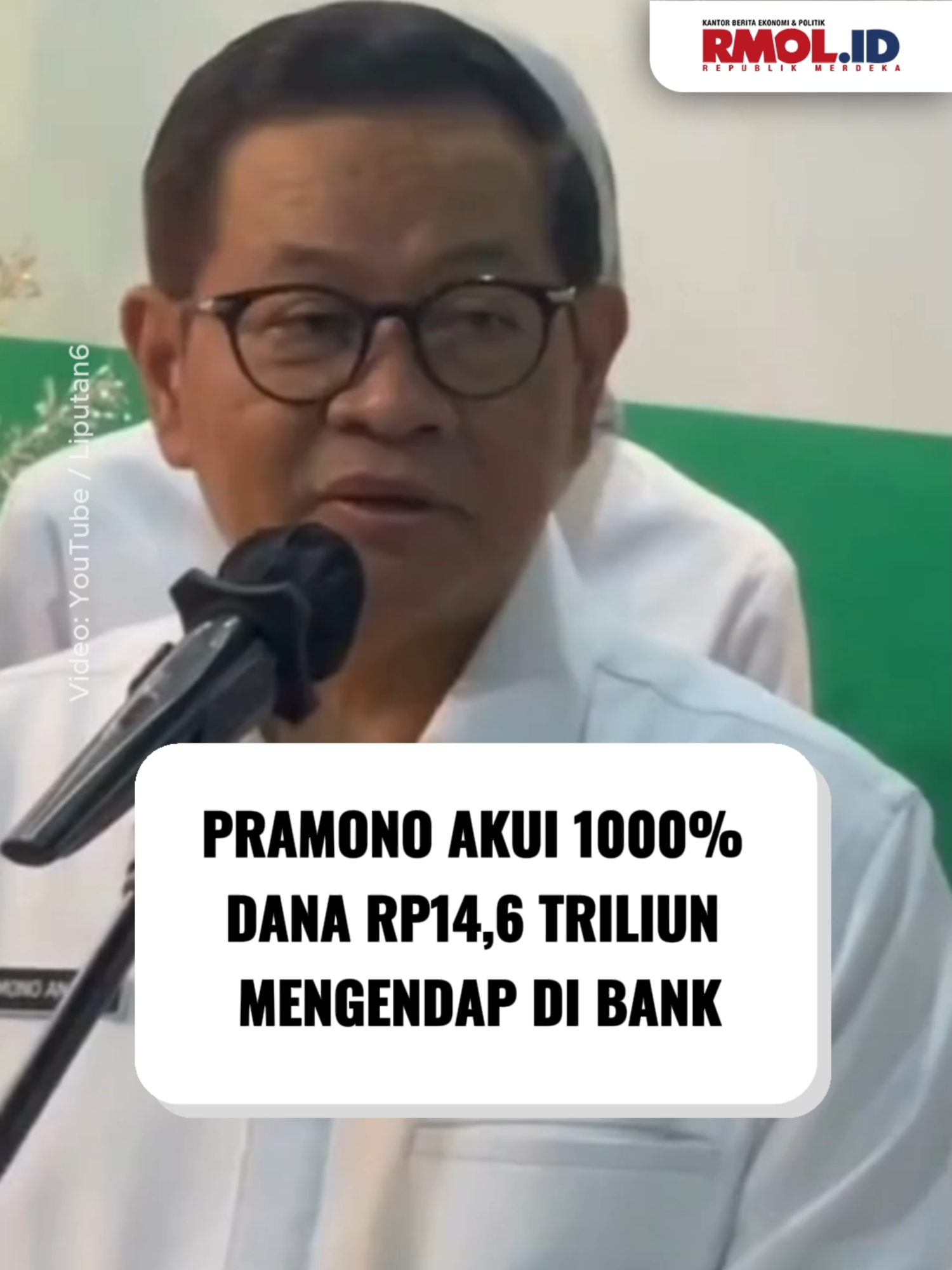 Menkeu Purbaya Yudhi Sadewa mencatat ada Rp233,96 triliun dana pemerintah daerah yang mengendap di bank. Dari jumlah itu, Rp14,6 triliun milik Pemprov DKI Jakarta. Gubernur DKI Pramono Anung Wibowo membenarkan data tersebut. Ia mengakui dana itu memang masih tersimpan di Bank Jakarta. “Betul seribu persen, bukan seratus persen,” kata Pramono di Dukuh Atas, Rabu, 22 Oktober 2025. Video Editor: Andre Rangga #rmol #republikmerdekaonline #gubernurjakarta #pramonoanung #dana #dkijakarta #bank #pemprov