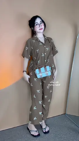 Rekomendasi oneset rayon motif pita warna choco,harga murah tapi bagus👏🏻 #oneset #setelanwanita #onesetrayon #rekomendasi 