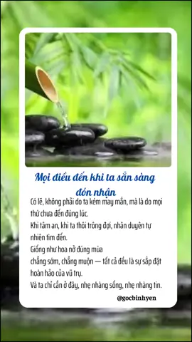 Mọi điều đến khi ta sẵn sàng đón nhận #tamtrang #chualanh #foryou #binhyen #xuhuong #hanhphuc 