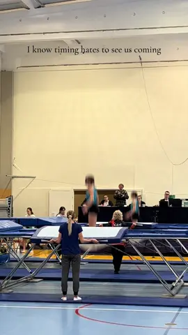 The second skill was meant to be a back tuck but we both bailed😀#trampoline #synchro #doubleback 
