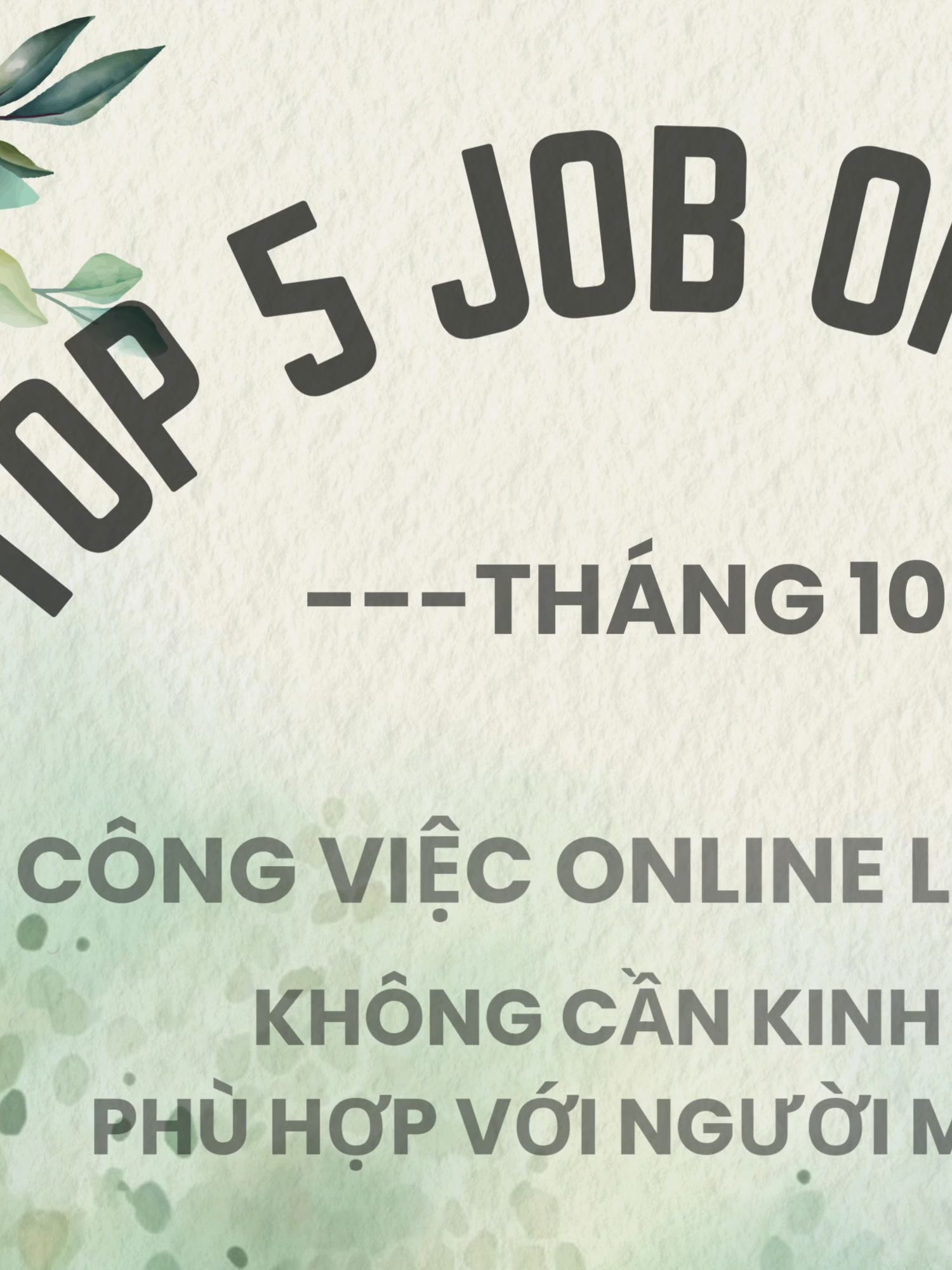 Top 5 Job làm Online đơn giản - phù hợp cho người mới bắt đầu . Còn bạn đã sẵn sàng để tham gia cùng chúng tôi chưa nào 👀 ? #vieclamhot2025 #vieclamonline #top5vieclam #lamonlinetainha #congvieconline #fyp #mebimsua #xuhuong #nhanvienvawnphong #baohiem #foryoupage
