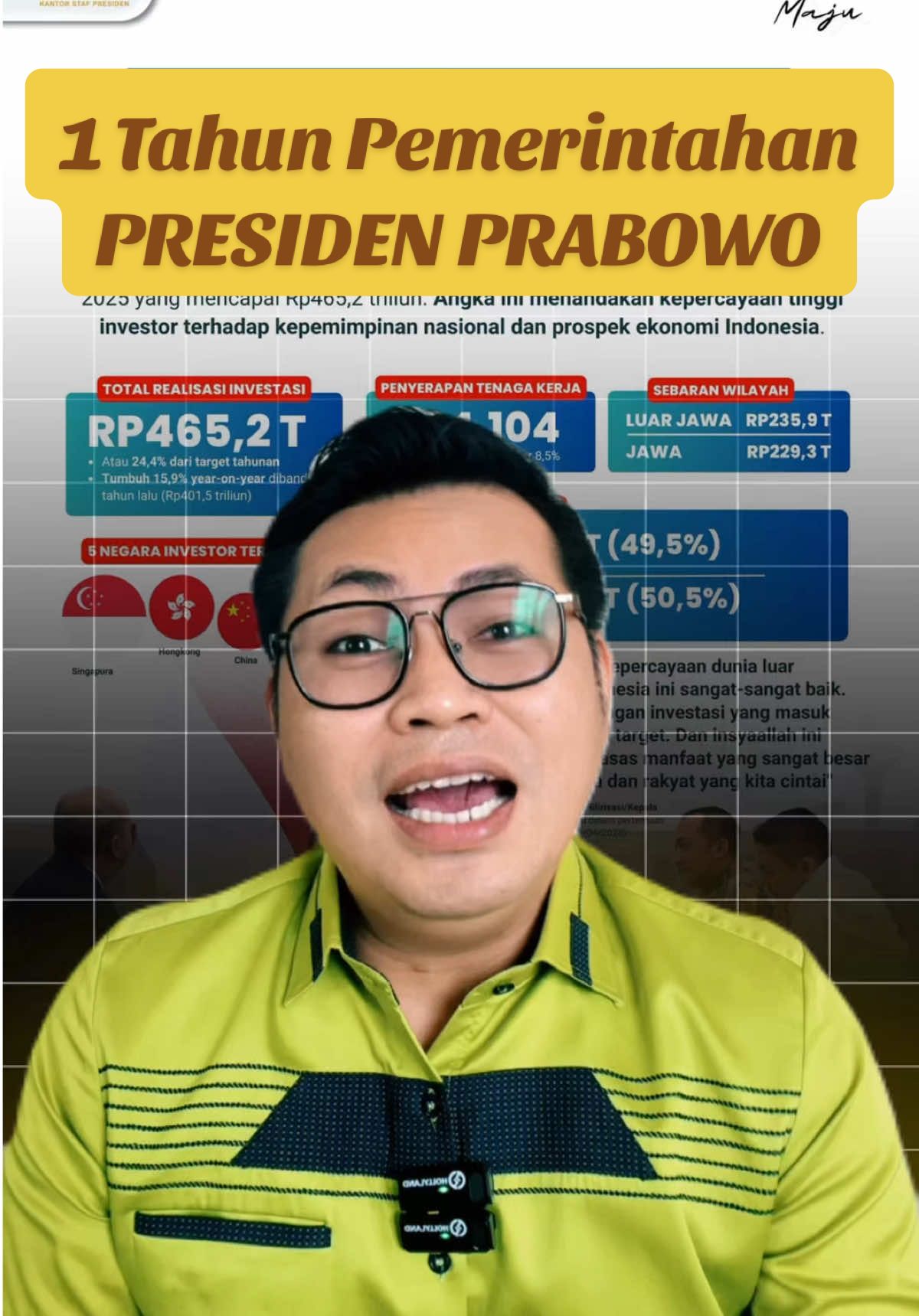1 Tahun Pemerintahan Presiden Prabowo Subianto, ekonomi tumbuh stabil, investasi meningkat, diplomasi menguat, dan sektor energi menunjukkan kemajuan pesat. #1tahunprabowogibran #esdm #bahlillahadalia #energi #fyp 