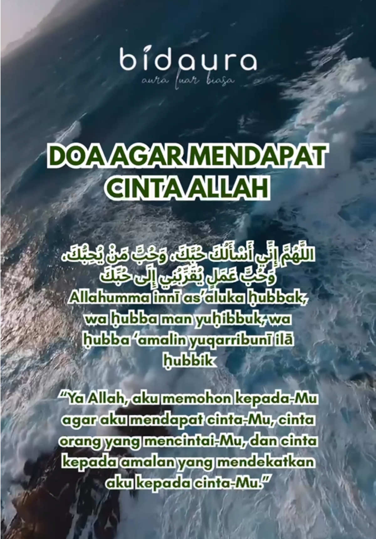Cinta Allah itu paling abadi dan setinggi-tinggi cinta yang dapat kita milik ☺️💚 #fyp #bidaura #cintaallah #bidauraoil #doa 
