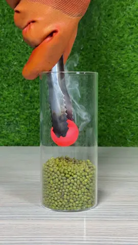 1000°C Red Hot Metal Ball VS Green Beans #rhcb #satisfying #Science #beans #experiment 