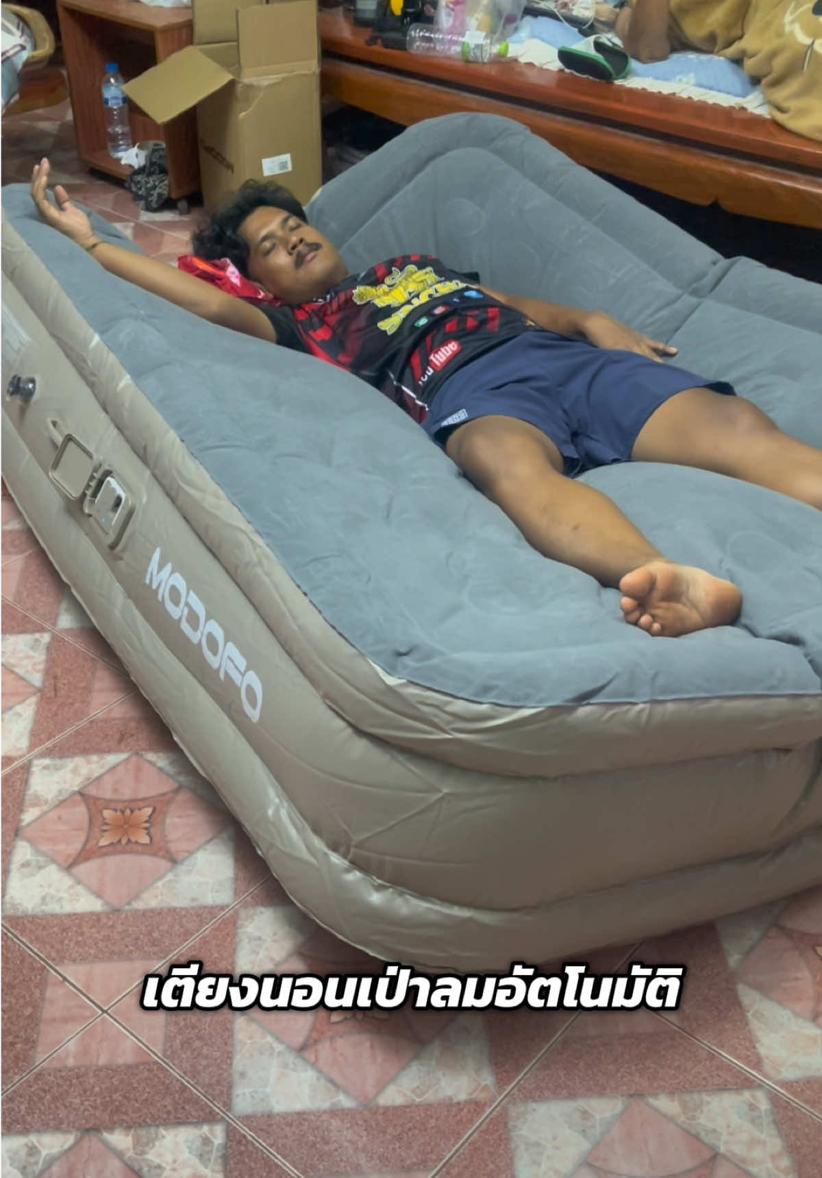 เตียงนอนเป่าลมอัตโนมัติ ซื้อไว้รอไปเที่ยวกางเต็นท์สักหน่อย #เตียงเป่าลมอัตโนมัติ #เตียงนอนเป่าลม #ที่นอนเป่าลม #ที่นอนเป่าลมอเนกประสงค์ #modofo 