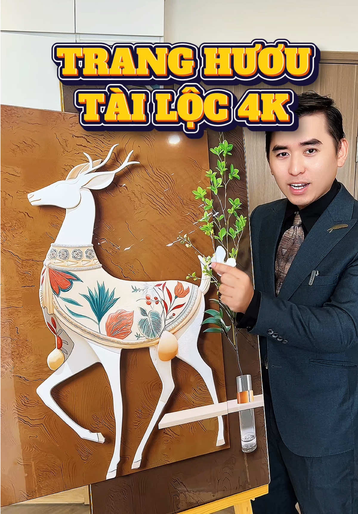 Tranh đôi tráng gương hiện đại, hình Hươu tài lộc may mắn #ongbongonghe #tranhtrangguong #tranhtrangtri #tranhtrangguong3d #tranhhuoutailoc 