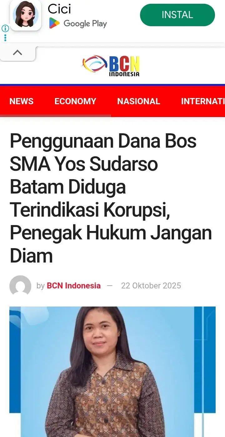 Dalam pemberitaan kedua, Tahun 2021 SMA Yos Sudarso Batam menggelontorkan anggaran untuk biaya kegiatan pembelajaran dan ekstrakulikuler sebesar Rp. 1.261.950.000 miliar dari nilai dana bos sebesar Rp. 1.819.266.000 miliar, Rabu 22/10/2025. Penganggaran yang dilakukan SMA Yos Sudarso Batam sangat tidak masuk diakal dengan menelan dana bos sekitar 80%, Padahal masih banyak item bos yang dapat dibiayai di tahun 2021. Terkait pembiayaan langganan daya dan jasa juga sangat fantastis sebesar Rp. 221.562.498 juta. Anggaran dana bos tahun 2022 sebesar Rp. 1.785.133.176 miliar masih terdapat pembiayaan kegiatan pembelajaran dan ekstrakulikuler yang begitu besar senilai Rp. 638.428.624 juta. Kemudian Administrasi kegiatan sekolah juga tidak kalah jauh besarnya senilai Rp. 576.873.731 juta. Pada tahun 2023 dana bos SMA Yos Sudarso sebesar Rp. 2.019.891.396 miliar, Penggunaan anggaran atas Langganan daya dan jasa meningkat secara pesat dari tahun sebelumnya sebesar Rp. 572.958.121 juta. Selain itu Administrasi kegiatan sekolah sebesar Rp. 648.618.860 juta juga meningkat, Sedangkan biaya kegiatan pembelajaran dan ekstrakulikuler menurun drastis senilai Rp. 340.471.355 juta. Kemudian tahun 2024, SMA Yos Sudarso Batam mendapatkan dana bos Rp. 1.984.620.000 miliar. Dalam rincian penggunaan anggaran terdapat kegiatan yang menelan biaya sangat signifikan yaitu Langganan daya dan jasa Rp. 541.635.688 juta, Pelaksanaan administrasi kegiatan satuan pendidikan Rp. 839.951.603 juta dan Pelaksanaan kegiatan pembelajaran bermain Rp. 278.277.500 juta. Mengenai penggunaan dana bos di SMA Yos Sudarso Batam mulai dari tahun 2020 s/d 2025 belum pernah tersentuh oleh penegak hukum. Diduga kuat pembelanjaan dalam uraian kegiatan ada indikasi penyalahgunaan anggaran dan laporan pertanggungjawaban fiktif yang dilakukan pihak sekolah. Seperti pembiayaan tahun 2021 untuk kegiatan ekstrakulikuler disinyalir terdapat sarat dalam meminimalisir penyimpangan anggaran melalui LPJ fiktif serta adanya Nepotisme dalam pelaksanaan pengadaan barang dan jasa proyek. Ironisnya lagi, Penggunaan anggaran pada SMA Yos Sudarso Batam diduga tidak Transparansi atas pembelanjaan pengeluaran yang bersumber dari dana bos. Sebagaimana surat konfirmasi redaksi BCN Indonesia tertuju kepada kepala sekolah sampai detik ini belum mendapatkan balasan. Bungkamnya kepala sekolah mengenai pengeluaran dana bos, Diduga teridentifikasi rahasia dibalik penggunaan anggaran selama ini. Maka itu diminta penegak hukum di Kota Batam agar segera melakukan pemeriksaan atas penggunaan uang Negara di SMA Yos Sudarso Batam. Hingga berita ini di Publikasikan, Redaksi BCN Indonesia masih berupaya mendapatkan konfirmasi dari SMA Yos Sudarso Batam terhadap penggunaan anggaran dana bos. #Korupsi #danabos #smayossudarsobatam #viral #batamviraltiktok 