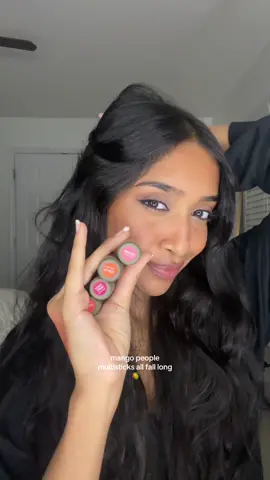 has anyone ever finished one of these multisticks - I feel like they’re endless 🩷❤️🧡 products used @Mango People: • Jalebi  • Peach  • Sweet Berry  #mangopeople #browngirlmakeup #multistick 