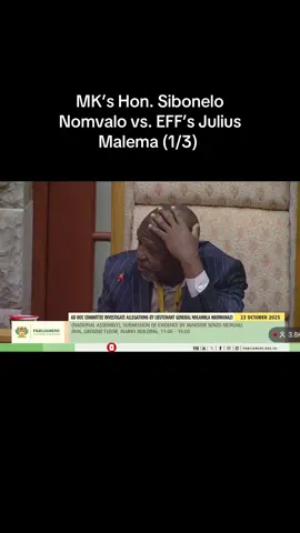 [AD-HOC COMMITTEE]: Tensions rose high in a heated exchange between Hon. Sibonelo Nomvalo and the #EFF’s Julius Malema, following Hon. Nomvalo’s defence of the incorrect use of Hon. Skosana’s name by the former liberation movement (ANC).  (1/2).