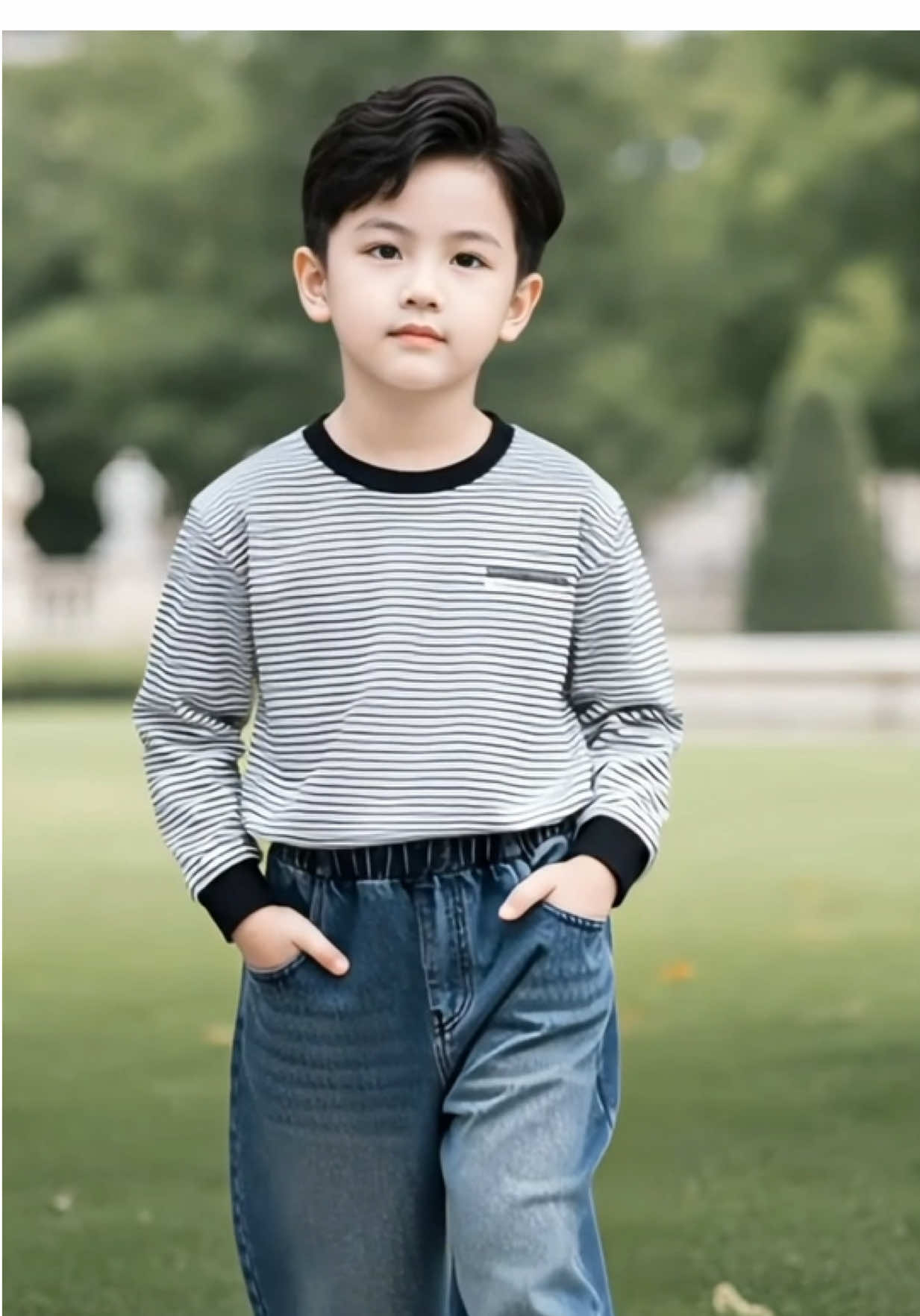 Trả lời @Oanh Hoang EEm có áo ạ. Áo len kẻ form rộng cho bé diện xinh lắm ạ #thoitrangchobe #quanaotreem #aolenbetrai #aolenchobe #aolenformrong 