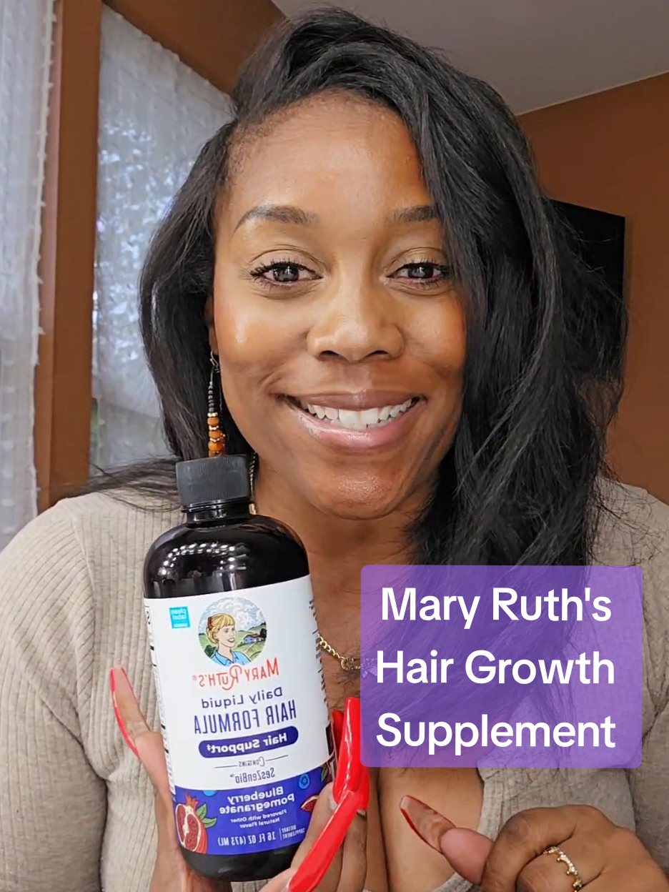 If you're on a #hairgrowth journey then you absolutely need this product! @MaryRuth's #hairvitamins . Click my link and get yours while it's still in stock! #hairtok #healthyhair #maryruthsorganics 