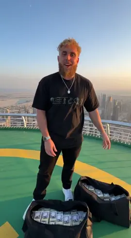 Jake Paul throwing cash off the Burj Khalifa in Dubai #fyp 