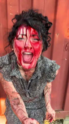 Shake hand in character part 3!  Video by: @letsnotbemace  #hauntedhouse #halloween #fyp #woodsofterror #northcarolina 