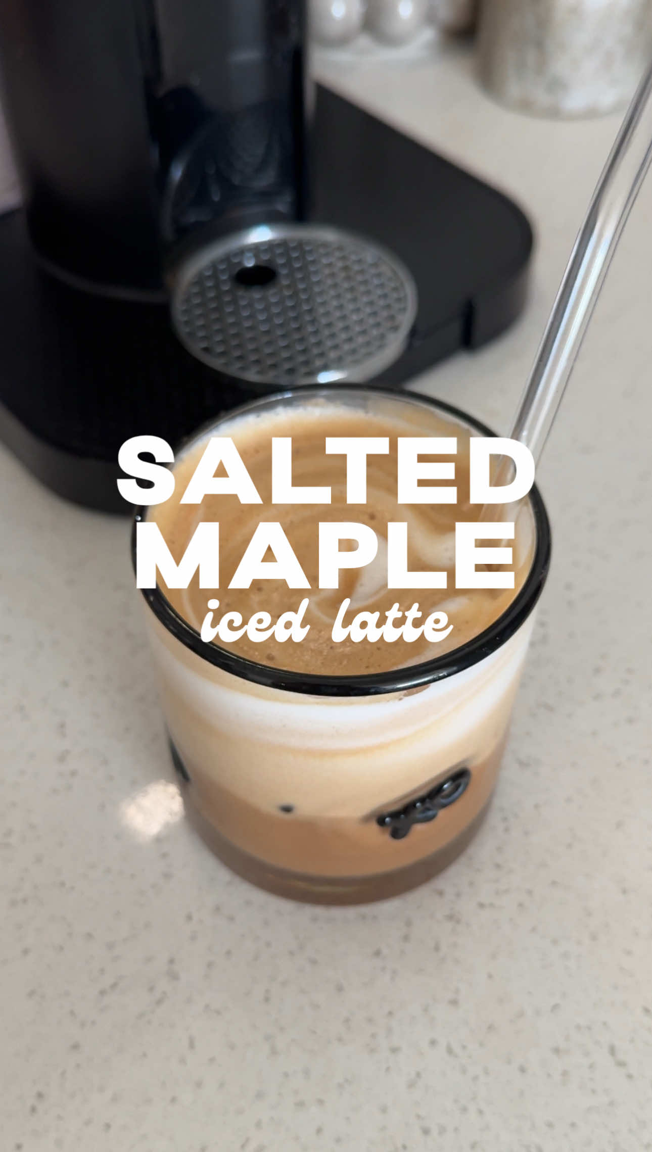 if you’re feeling extra sweet, add some brown sugar ☕️ easy, simple & yummy #coffeeathome #coffeeasmr #saltedmaplelatte #coffeerecipes #nespressopods 