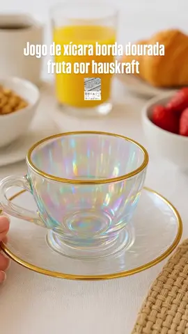 jogo de xícara borda dourada hauskraft xícara ☕  #jogodexicaras #mesaposta #cafedamanha #creatorsearchinsights #dicasdecasa 