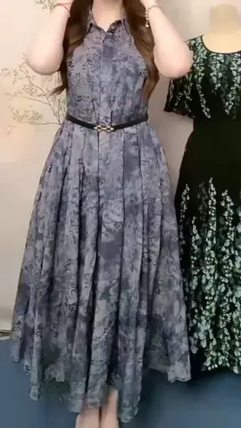 FADFAD Gaun Gaya Elegan Lengan Pendek Berkerah Rok Panjang Lebar #Dress #Cantik #fyp #CuanTanpaBatas #🥰🥰🥰 