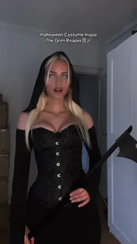 Preferably with a better scythe than this one I made last minute lol🖤☠️ #halloween #outfit #inspiration #grimreaper #costume 