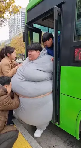 Hard to even get out of the bus 😅 #FatGuy #AmazingVideo #FunnyVideo #sora2 #ai