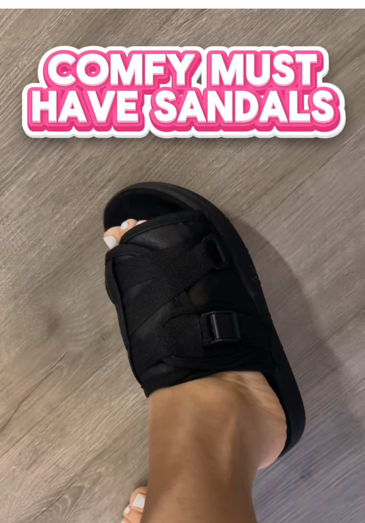 These sandals are so comfy and lightweight you’ll want to wear them everywhere 🖤 perfect for errands or lounging around the house #sandals #comfyshoes #musthaves #tiktokfinds #shoehaul 
