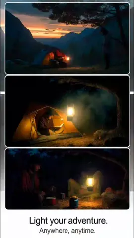 🌙 Brighten every adventure, effortlessly. From sunset to starlight, stay illuminated wherever your adventure takes you. Portable, rechargeable, and ready for the outdoors. ✨ #CampingGear #OutdoorAdventure #LEDLantern #RechargeableLantern #CampVibes #adventureready 