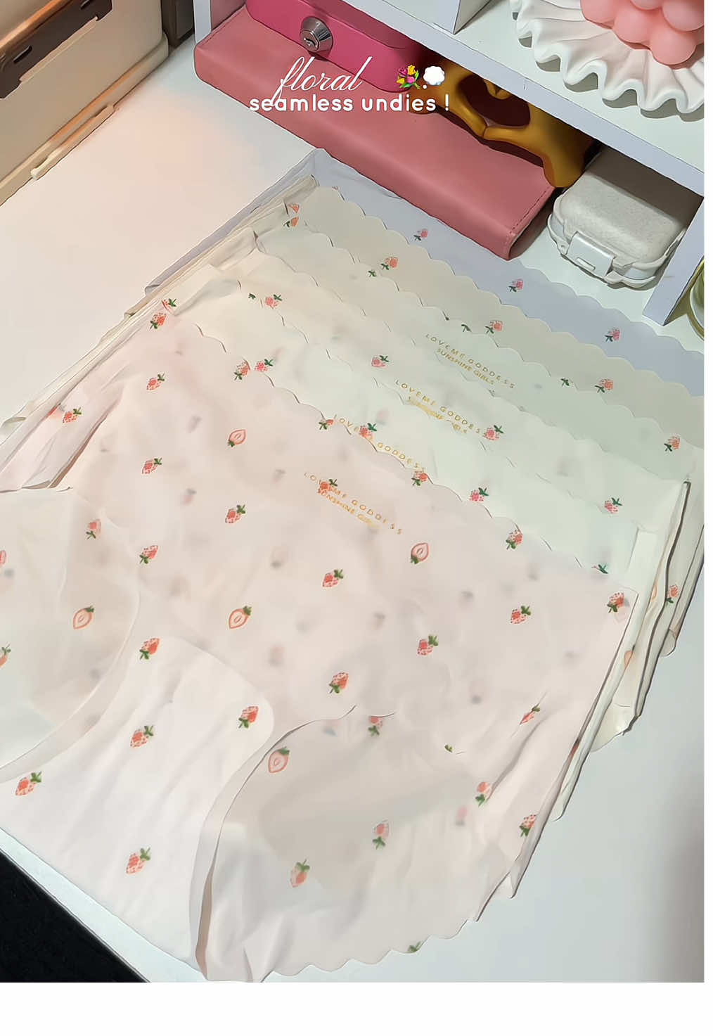 6pcs set floral silk undies 🎀💫 #panties #underwear #seamless #seamlesspanty #silkunderwear 