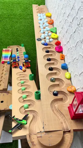 HABA slope marble race with Dominos fall in Halloween Season #ピタゴラスイッチ #marblerace #asmr #fyp 