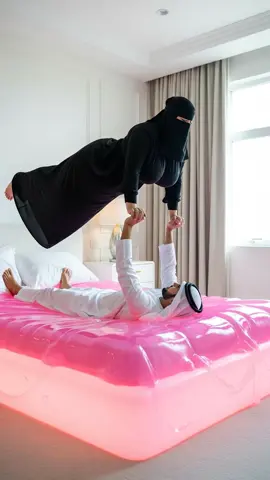 Me and my lovely husband playing on the jelly bed 💕✨ #23september #ksa #saudiarabia #riyadh #Jeddah 