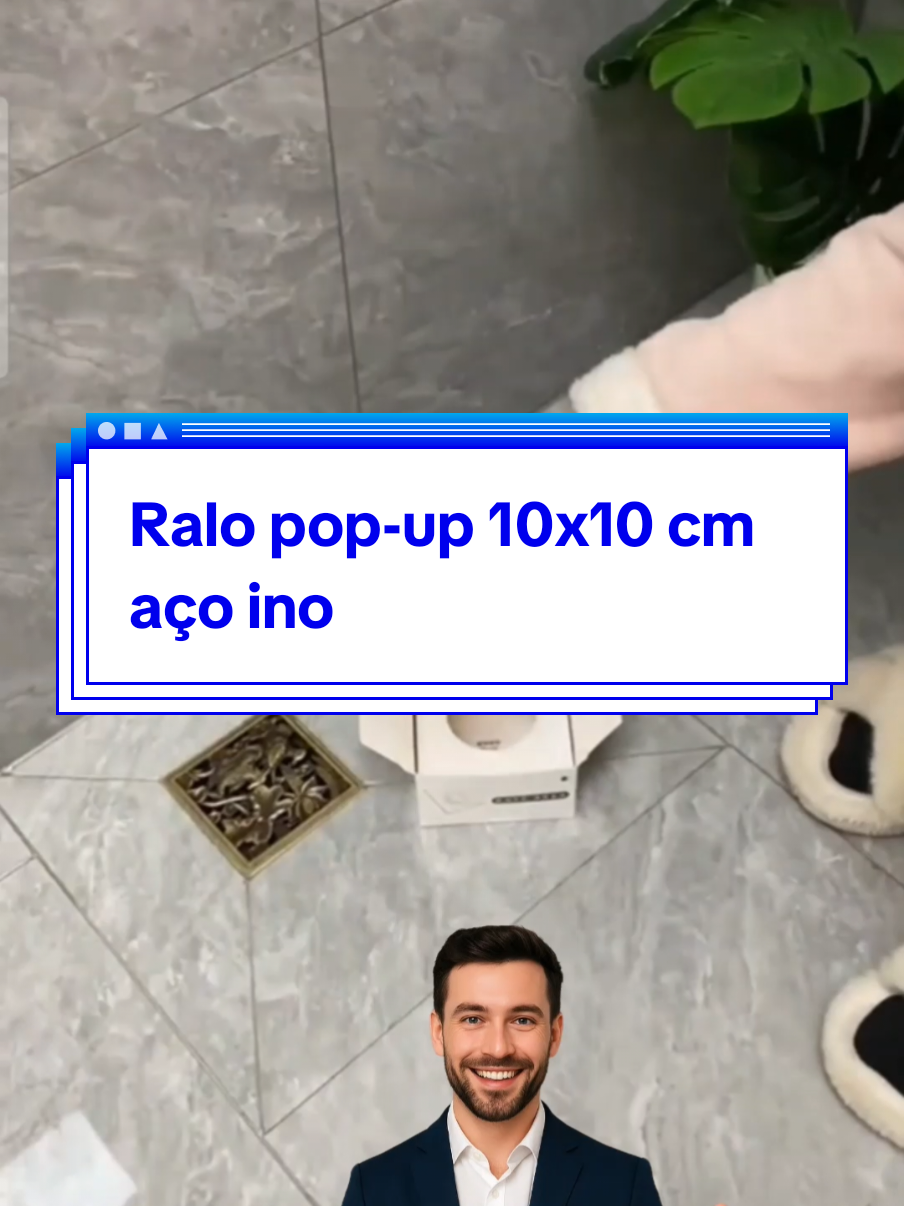 Ralo pop-up 10x10 cm aço inox #ralopopup @CEZAR CUNHA @CEZAR CUNHA @CEZAR CUNHA  2. #BanheiroModerno 3. #CasaSemMauCheiro