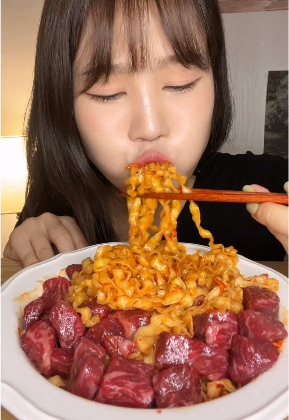 깍둑육회랑 배홍동 칼빔면 꿀조합 #mukbang #asmr #eating #fyp #먹방 