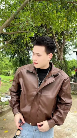 Áo khoác da PU nam nữ from boxy chiến đét