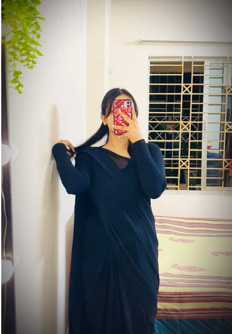 Black beauty that defines elegance 🖤✨ Premium jorjet sharee with blouse piece •  Price: 1100 tk Inbox us for order ✨🥰 #500kviews #explorepage #viralvideo #foryoupage #viralvideotiktok 