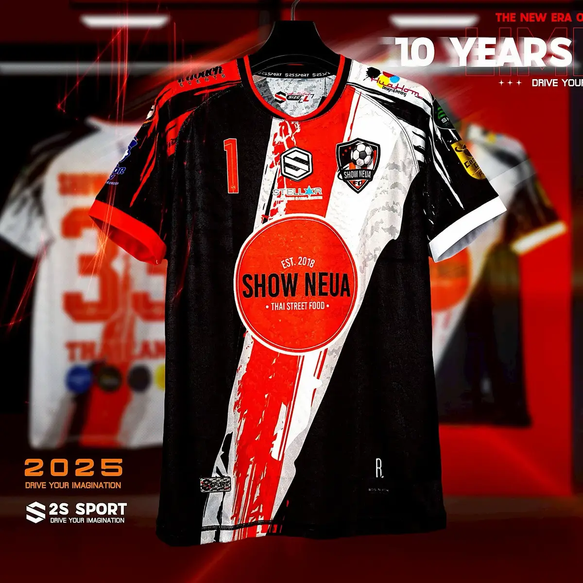 TEAM : SHOW NEUA FC 🤍❤️🖤 #2ssportfang #2ssport #เสื้อกีฬาพิมพ์ลาย #เสื้อพิมพ์ลาย #fyp 