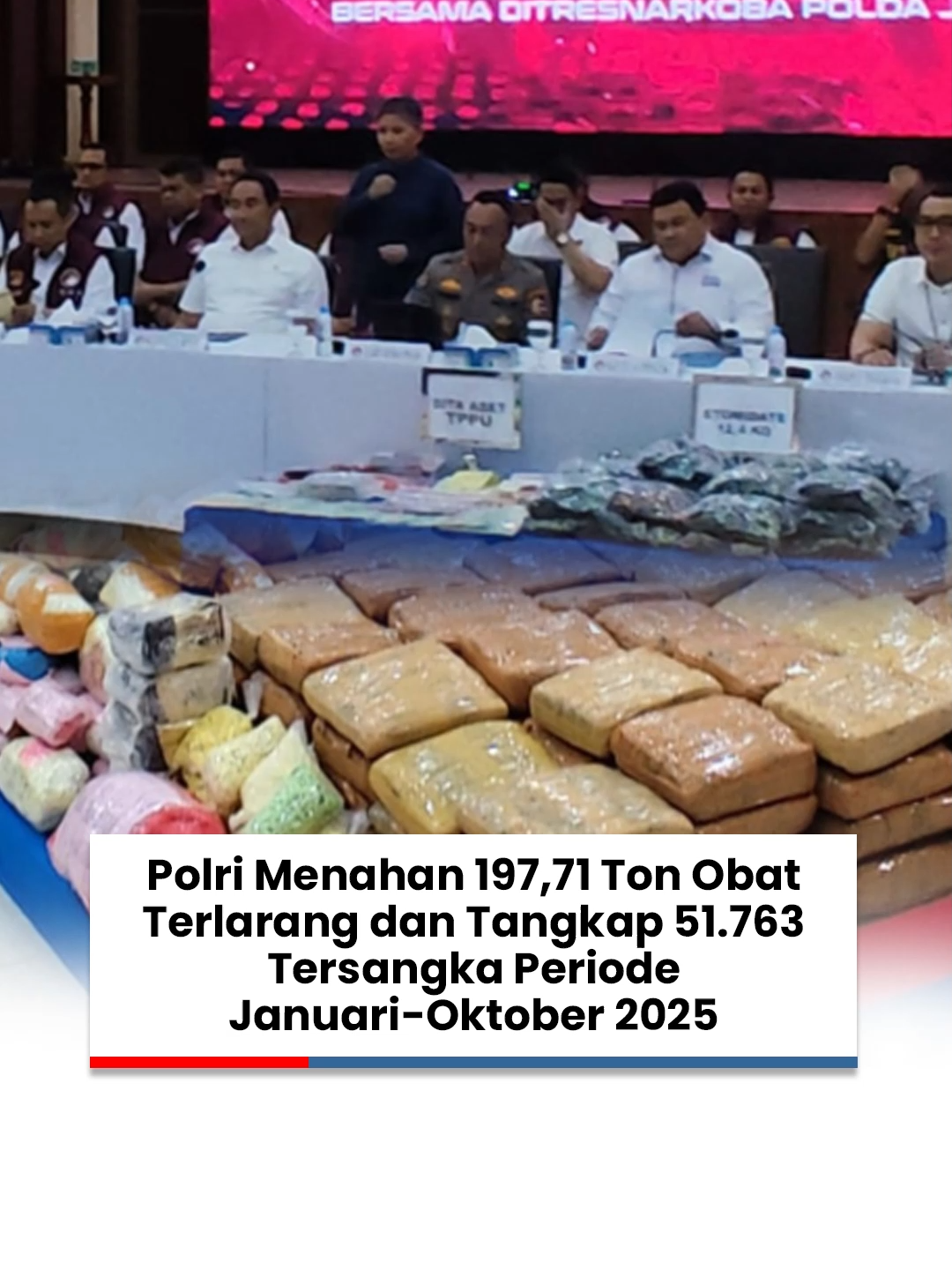 Polri Menahan 197,71 Ton Narkoba dan Tangkap 51.763 Tersangka Periode Januari-Oktober 2025  #nasional #komatv #Viral #news #viral_video #komaindonesia #Polri