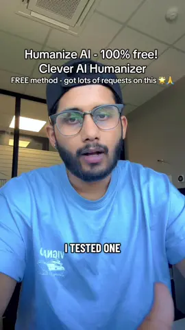 Humanize Ai - 100% free! Clever AI Humanizer  I tested this FREE AI humanizer & it went from 100% AI to 0% in 10 seconds 🤯 No cap - I ran the same text through ZeroGPT before & after. The difference is insane. Most students are paying quite abit per month for tools that barely work. This one is completely free, no credit card, no BS. Step-by-step in the video 👆 #chatgpt #humanizeai #aihumanizer #ai #cleveraihumanizer 