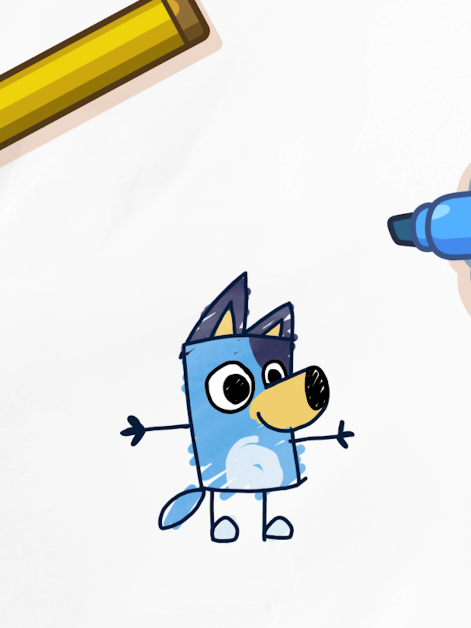 Introducing Bluey’s Quest for the Gold Pen, a brand new, original story-led adventure game 💙  Featuring an all-new story written by Joe Brumm, Bluey’s Quest for the Gold Pen invites players to unlock the world behind Bluey’s drawings, as they are brought to life as the Heeler family gather around the kitchen table to draw together. Launching 11 December 2025 exclusively on the App Store, followed by Google Play on 10 January 2026 and coming to console and PC later in 2026.  Pre order now in Link in bio
