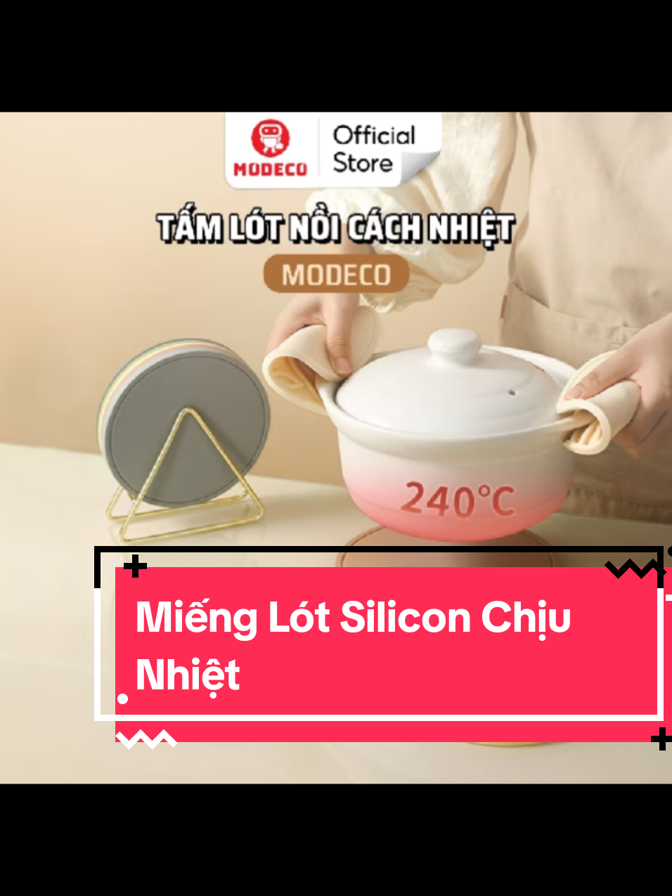 Miếng Lót Nồi Silicon Chống Nóng Cao Cấp Modeco, Chống Trượt Chịu Nhiệt Cao 240 Độ C - Kích Thước  #mienglotsilicon  #mienglotnoichongnong #mienglotnoisilicon #giadinh #yeubep