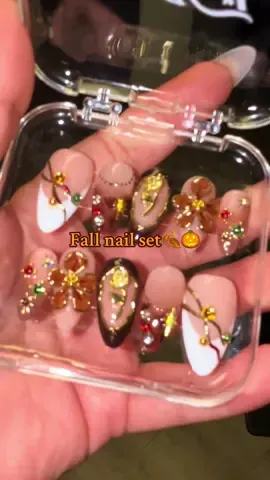 Perfect fall nail set ✨#fallnails #pressonnails #nailphoria #nailinspo #girlythings @Nailphoria  