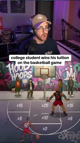 college student wins his tuition on the basketball game #basketball #kickstreaming 