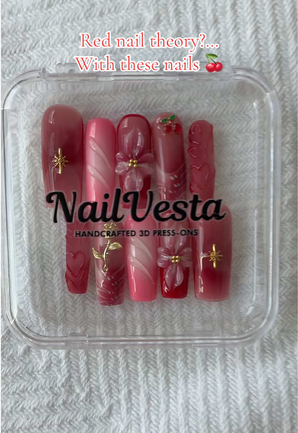 They say red nails attract love… so I had to test the theory @NailVesta #rednailtheory #tiktok#tiktokshopblackfriday #maincharactervibes #pressonnails 