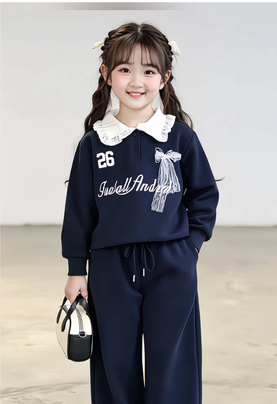 Set bộ nỉ 2 da cổ ren đính nơ phối quần suông phong cách tiểu thư cá tính, bé đi học đi chơi#thoitrangtreem #bothudongchobe #setxinhchobe #bodaitaychobe #bothudongchobegai 