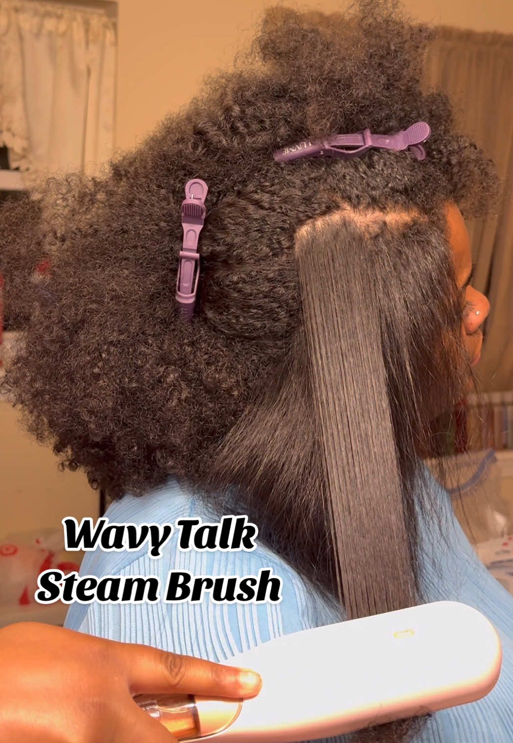 ✨ I’m so happy that I finally own a steam brush 🥰🥰 this product’s negative ions help reduce frizz and static 🔥🔥 @wavytalkofficial has discounts of up to 70% storewide.💗💗 #wavytalk #wavytalkhair #wavytalkthermalbrush #straighteningcurlyhair #curlytostraight 