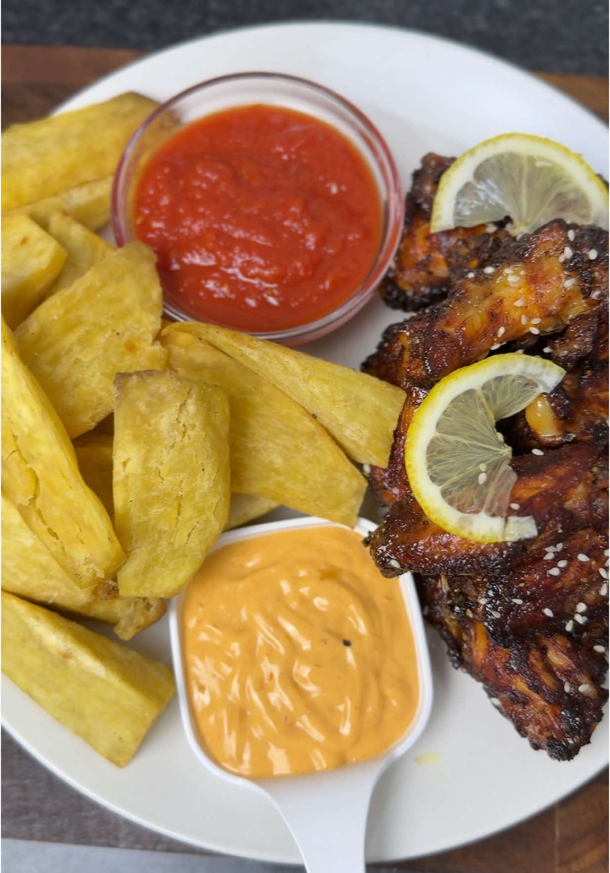 Crispy, zesty, and dangerously good — these lemon pepper wings don’t miss 🍋🔥 Ingredients For the Chicken Wings: 	•	3 lbs cut and cleaned chicken wings 	•	1 tbsp olive oil 	•	1 tsp Season All 	•	1 tsp garlic powder 	•	1 tsp onion powder 	•	1 tsp cracked black pepper 	•	1 tsp paprika 	•	1 tsp salt 	•	1 tsp lemon pepper seasoning 	•	1 tsp ginger powder 	•	2 tbsp cornstarch 	•	Oil (for frying) For the Lemon Pepper Sauce: 	•	1½ sticks unsalted butter 	•	Zest of 1 lemon 	•	Juice of 1 lemon 	•	2 tsp lemon pepper seasoning 	•	1 tbsp honey Instructions 	1.	Prepare the Wings: In a large bowl, add your cut and cleaned chicken wings. Drizzle with olive oil, then add all the listed seasonings and cornstarch. Mix well until the wings are evenly coated. Cover and marinate for at least 1 hour to allow the flavours to soak in. 	2.	Fry the Wings: Heat oil to 365°F (about 166°C). Fry the wings in batches for 10–12 minutes, or until they’re crispy, golden brown, and reach an internal temperature of 165°F (74°C). 	3.	Make the Lemon Pepper Sauce: In a medium pot over low heat, melt the butter. Add lemon zest, lemon juice, lemon pepper seasoning, and honey. Stir and let it simmer gently for about 5 minutes. (Pro Tip: Make the lemon pepper sauce last so it stays warm and fresh.) 	4.	Toss and Serve: Place the fried wings in a large mixing bowl. Pour the warm lemon pepper sauce over them and toss until well coated. 	5.	Enjoy! Serve immediately while hot and crispy. #f#fypf#foodtokl#lemonpepperwingsc#crispywingsthemanspantry  #foryou #foryoupage #uktiktok #EasyRecipe 