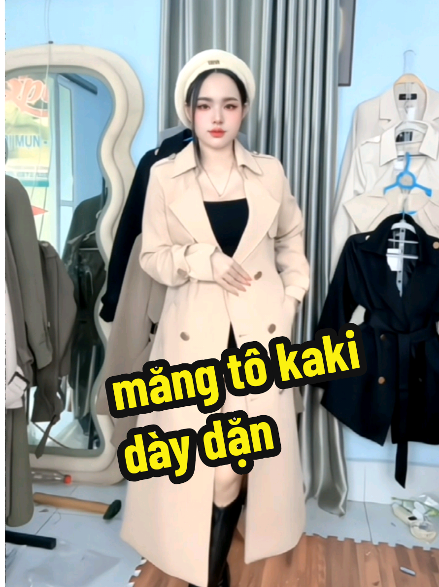 Măng Tô Dài Kaki sale hơn 400 áp mã còn 369k free ship #aokhoacmangtodangdai #aokhoacmangtonu #aokhoacthudong #xuhuongtiktok 