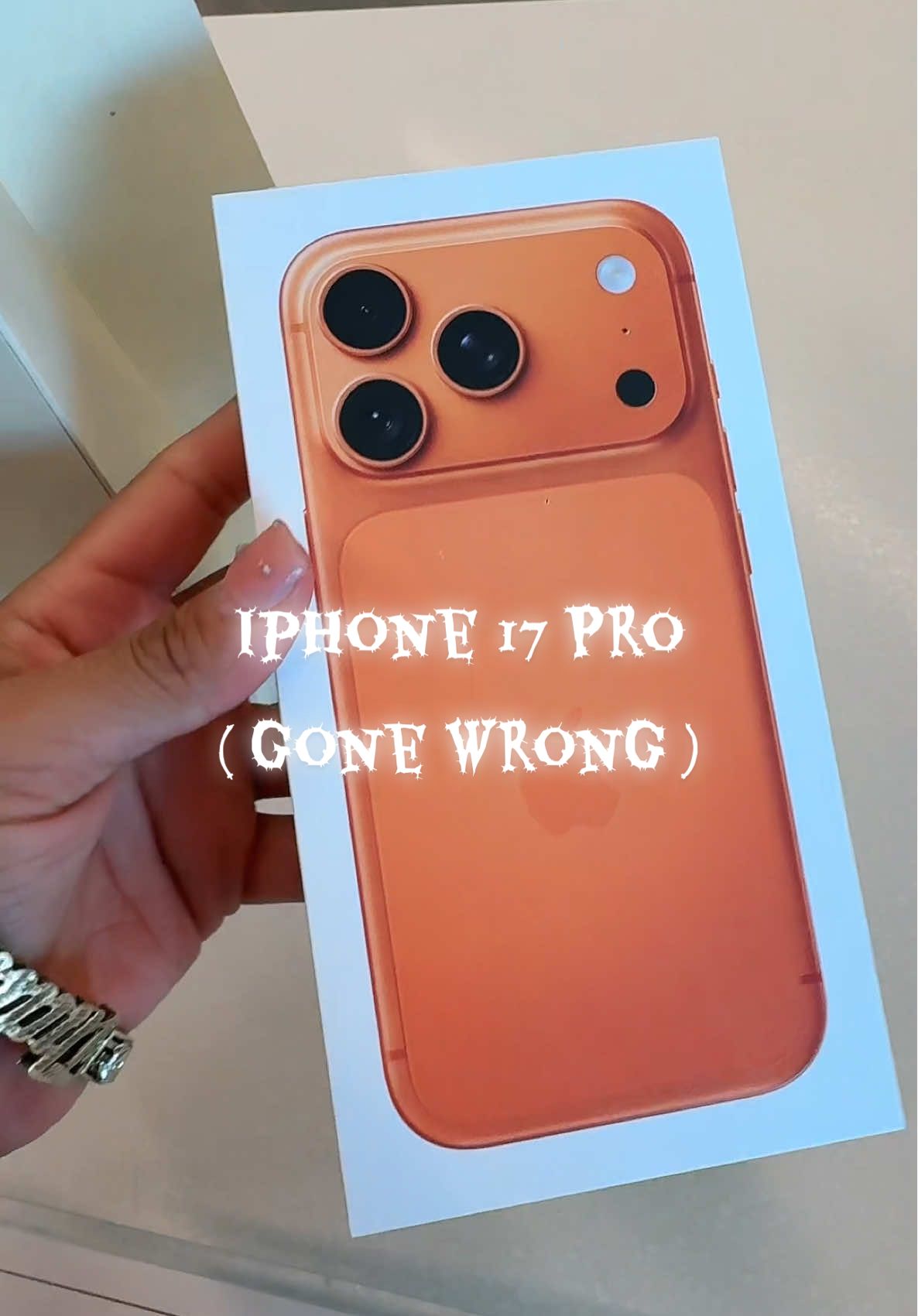 It was probably a sign not to get it lmaoo! Orange Iphone 17 Pro🧡 #fyp #iphone #viral 